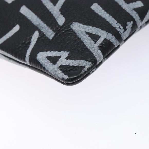 BALENCIAGA Clutch Bag Leather Black 494040 Auth 132454