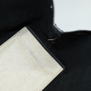 BALENCIAGA Navy Kabas Hand Bag Canvas Ivory Silver Auth 132455-16