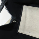 BALENCIAGA Navy Kabas Hand Bag Canvas Ivory Silver Auth 132455-17