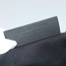 BALENCIAGA Navy Kabas Hand Bag Canvas Ivory Silver Auth 132455-18