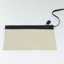 BALENCIAGA Navy Kabas Hand Bag Canvas Ivory Silver Auth 132455-20