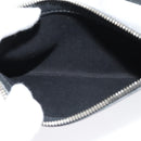 BALENCIAGA Navy Kabas Hand Bag Canvas Ivory Silver Auth 132455-21