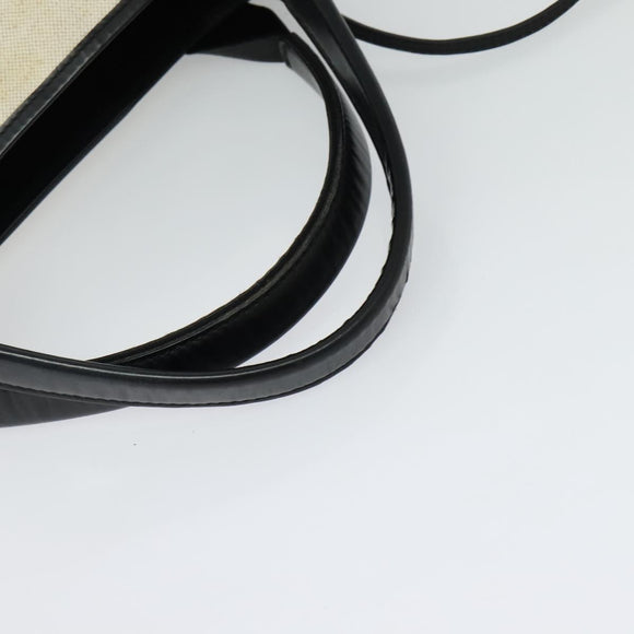 BALENCIAGA Navy Kabas Hand Bag Canvas Ivory Silver Auth 132455