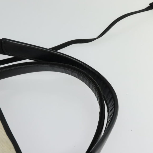 BALENCIAGA Navy Kabas Hand Bag Canvas Ivory Silver Auth 132455