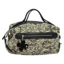 CHANEL Hand Bag Tweed Black Silver CC Auth 132459-1