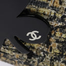 CHANEL Hand Bag Tweed Black Silver CC Auth 132459-17