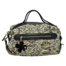 CHANEL Hand Bag Tweed Black Silver CC Auth 132459-13