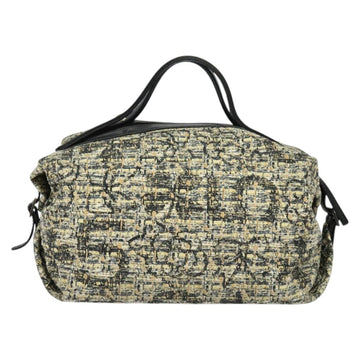 CHANEL Hand Bag Tweed Black Silver CC Auth 132459 - 0
