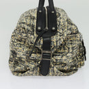 CHANEL Hand Bag Tweed Black Silver CC Auth 132459-3