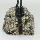 CHANEL Hand Bag Tweed Black Silver CC Auth 132459-4