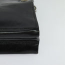 BALLY Chain Tote Bag Leather Black Silver Auth 132476-14