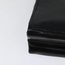 BALLY Chain Tote Bag Leather Black Silver Auth 132476-15