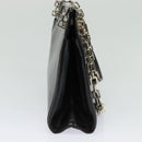 BALLY Chain Tote Bag Leather Black Silver Auth 132476-3