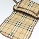 Burberrys Nova Check Shoulder Bag PVC Beige Gold Auth 132477-10