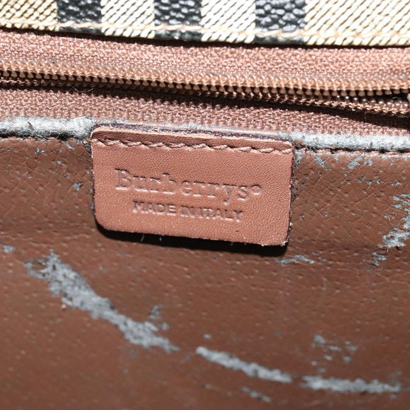 Burberrys Nova Check Shoulder Bag PVC Beige Gold Auth 132477