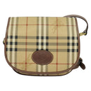 Burberrys Nova Check Shoulder Bag PVC Beige Gold Auth 132477-13