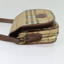 Burberrys Nova Check Shoulder Bag PVC Beige Gold Auth 132477-3