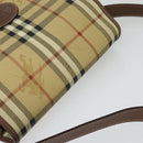 Burberrys Nova Check Shoulder Bag PVC Beige Gold Auth 132477-6