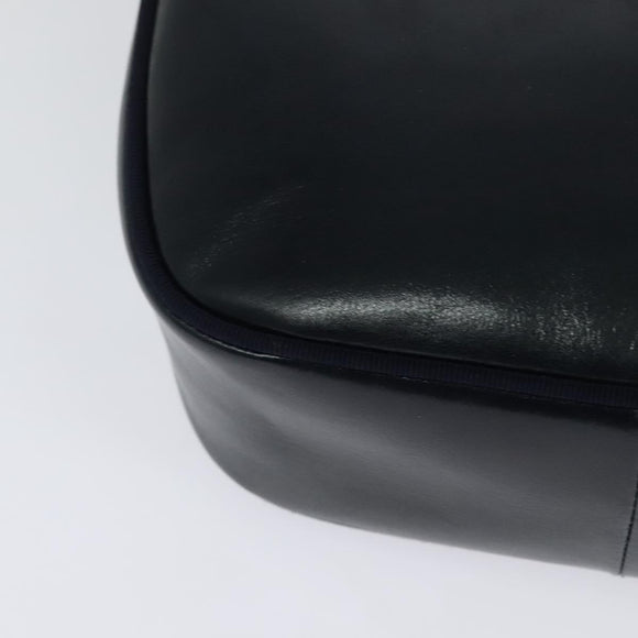 Salvatore Ferragamo Vala Shoulder Bag Leather Navy Gold Auth 132480