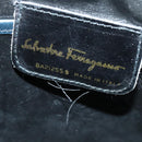 Salvatore Ferragamo Vala Shoulder Bag Leather Navy Gold Auth 132480-15