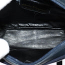 Salvatore Ferragamo Vala Shoulder Bag Leather Navy Gold Auth 132480-16