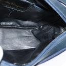 Salvatore Ferragamo Vala Shoulder Bag Leather Navy Gold Auth 132480-17