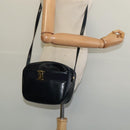 Salvatore Ferragamo Vala Shoulder Bag Leather Navy Gold Auth 132480-20