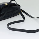 Salvatore Ferragamo Vala Shoulder Bag Leather Navy Gold Auth 132480-7