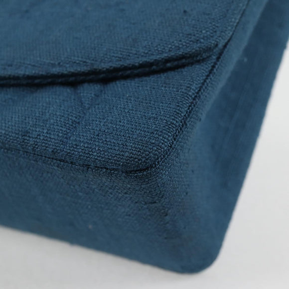 CHANEL Diana Flap Chain Shoulder Bag Canvas Blue Gold CC Auth 132485SM