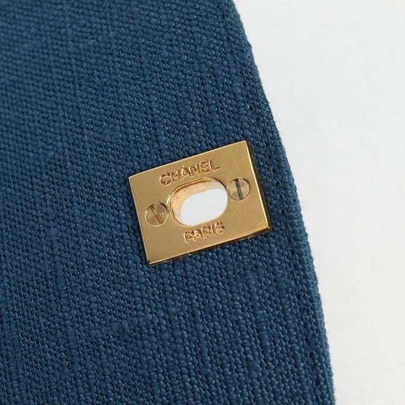 CHANEL Diana Flap Chain Shoulder Bag Canvas Blue Gold CC Auth 132485SM