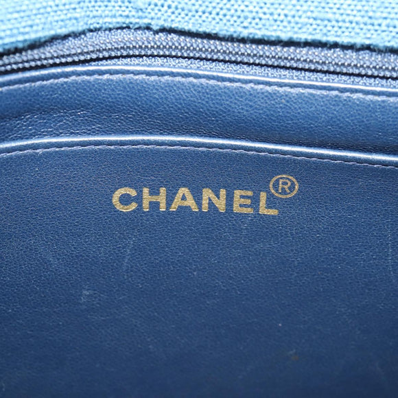 CHANEL Diana Flap Chain Shoulder Bag Canvas Blue Gold CC Auth 132485SM