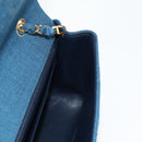 CHANEL Diana Flap Chain Shoulder Bag Canvas Blue Gold CC Auth 132485SM-23