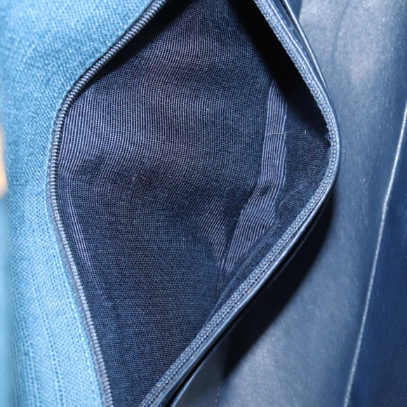 CHANEL Diana Flap Chain Shoulder Bag Canvas Blue Gold CC Auth 132485SM