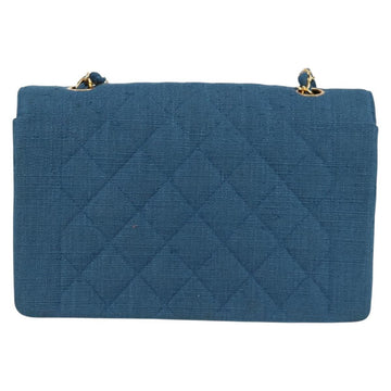 CHANEL Diana Flap Chain Shoulder Bag Canvas Blue Gold CC Auth 132485SM - 0