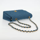 CHANEL Diana Flap Chain Shoulder Bag Canvas Blue Gold CC Auth 132485SM-7