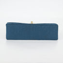 CHANEL Diana Flap Chain Shoulder Bag Canvas Blue Gold CC Auth 132485SM-5