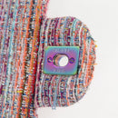 CHANEL Matelasse Chain Shoulder Bag Tweed Multicolor CC Auth 132486SM-20