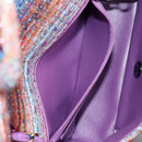 CHANEL Matelasse Chain Shoulder Bag Tweed Multicolor CC Auth 132486SM-24