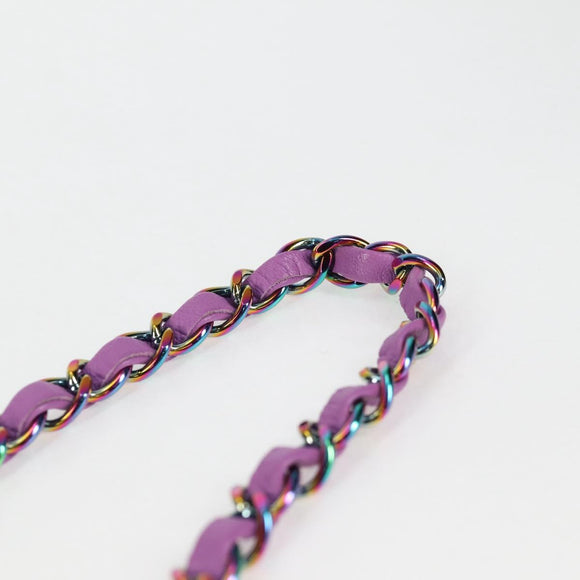 CHANEL Matelasse Chain Shoulder Bag Tweed Multicolor CC Auth 132486SM