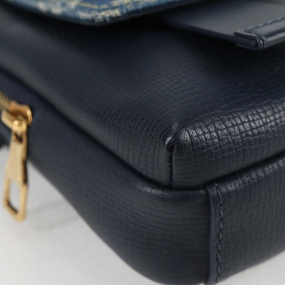 LOUIS VUITTON LV Squared Double Phone Pouch Blue M81060 LV Auth 132489M