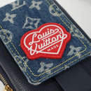 LOUIS VUITTON LV Squared Double Phone Pouch Blue M81060 LV Auth 132489M-19