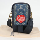 LOUIS VUITTON LV Squared Double Phone Pouch Blue M81060 LV Auth 132489M-12