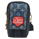 LOUIS VUITTON LV Squared Double Phone Pouch Blue M81060 LV Auth 132489M-13