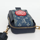 LOUIS VUITTON LV Squared Double Phone Pouch Blue M81060 LV Auth 132489M-6