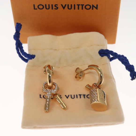 LOUIS VUITTON Earrings LV Padlock Earring metal Gold M01583 LV Auth 132501M