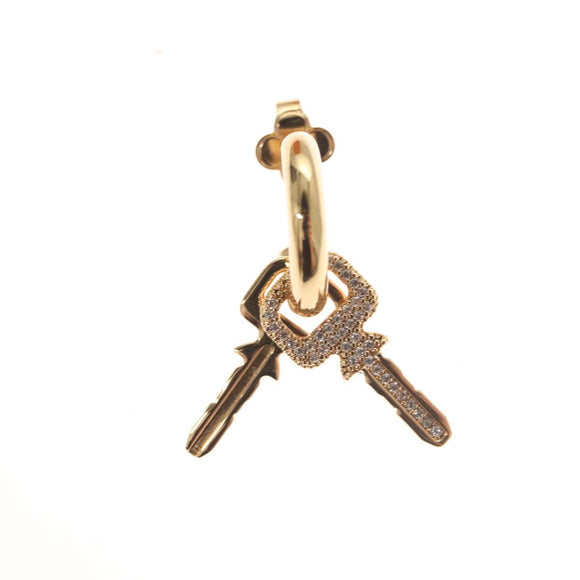 LOUIS VUITTON Earrings LV Padlock Earring metal Gold M01583 LV Auth 132501M