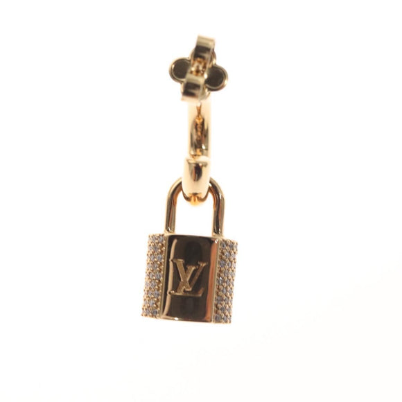 LOUIS VUITTON Earrings LV Padlock Earring metal Gold M01583 LV Auth 132501M