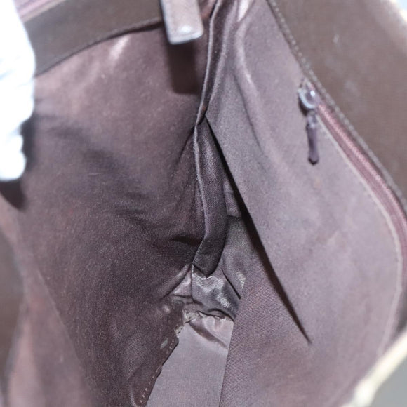 BURBERRY Nova Check Tote Bag Canvas Beige Silver Auth 132506