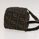 FENDI Zucca Canvas Hand Bag Leather 2Set Light Blue Black Brown Auth 132508-12