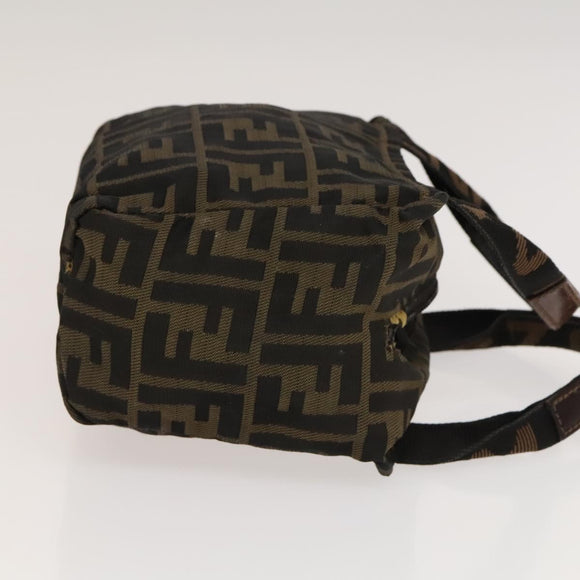 FENDI Zucca Canvas Hand Bag Leather 2Set Light Blue Black Brown Auth 132508